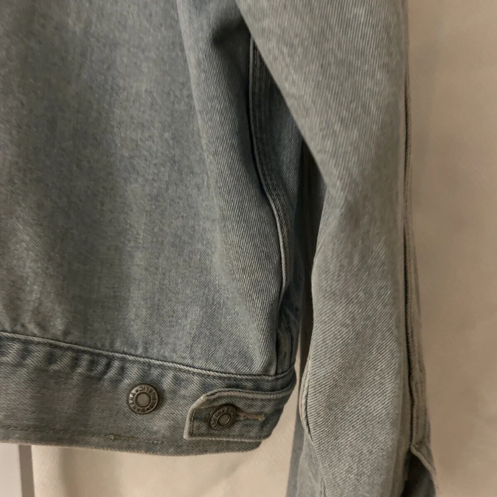 Banana Republic Men’s Size XL Denim Button Front Blue Jean Jacket Tan Collar